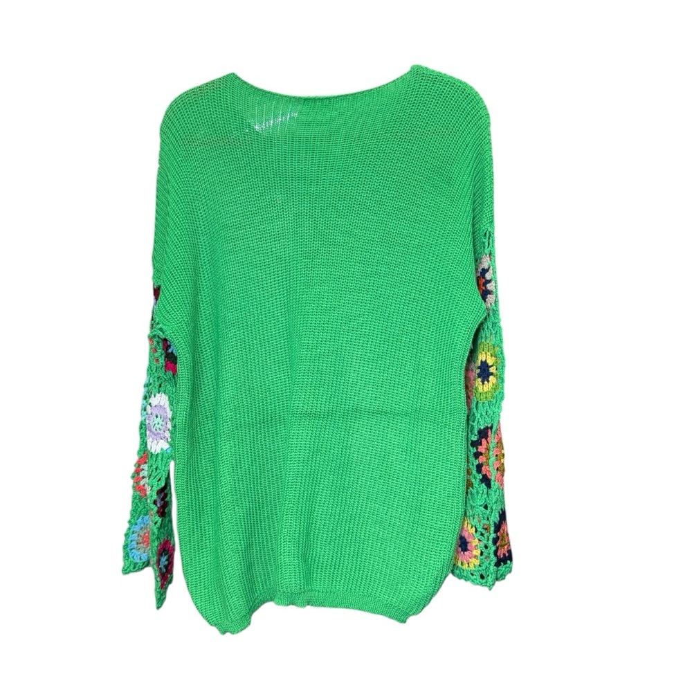 Blakeley Green Crochet Sleeve Sweater Small / medium NWOT - Picture 2 of 6